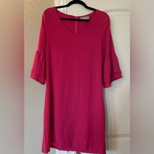 Bright pink, shift dress